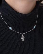 Zircon Turquoise Hand Necklace