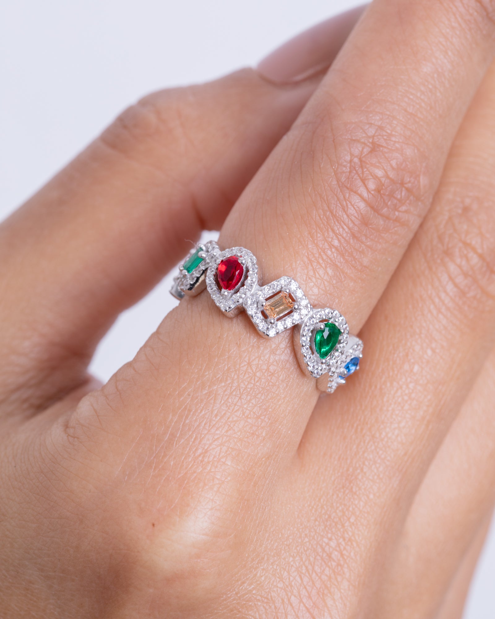 Zircon Oval & Square Colored Ring