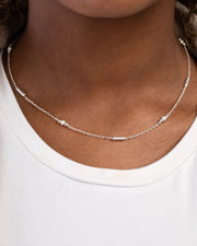 Silver Balls and Ts Necklace 02