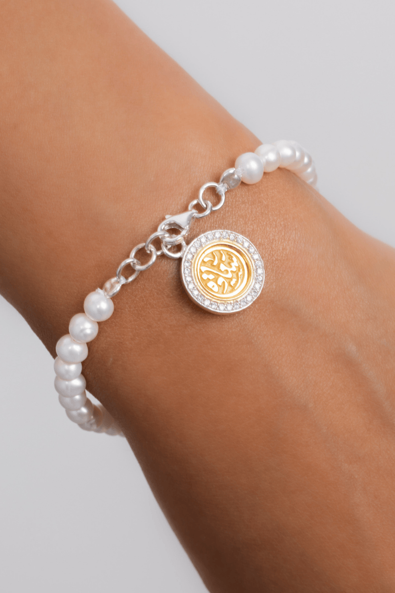 pearl & sa3ada mixgold Braclete