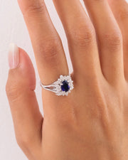 Zircon Blue Flower (010) Ring