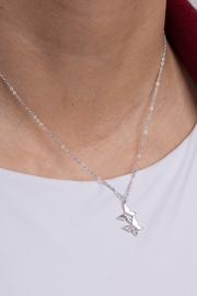 Zircon & Plain Butterfly (02) Necklace