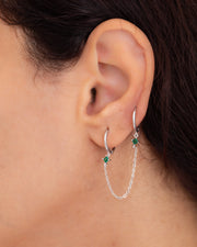 Zircon Chain Earcuff (Green)