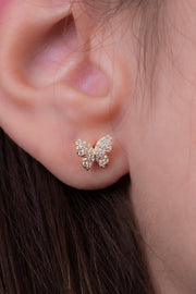 Zircon Butterfly (06) Gold Plated Earring
