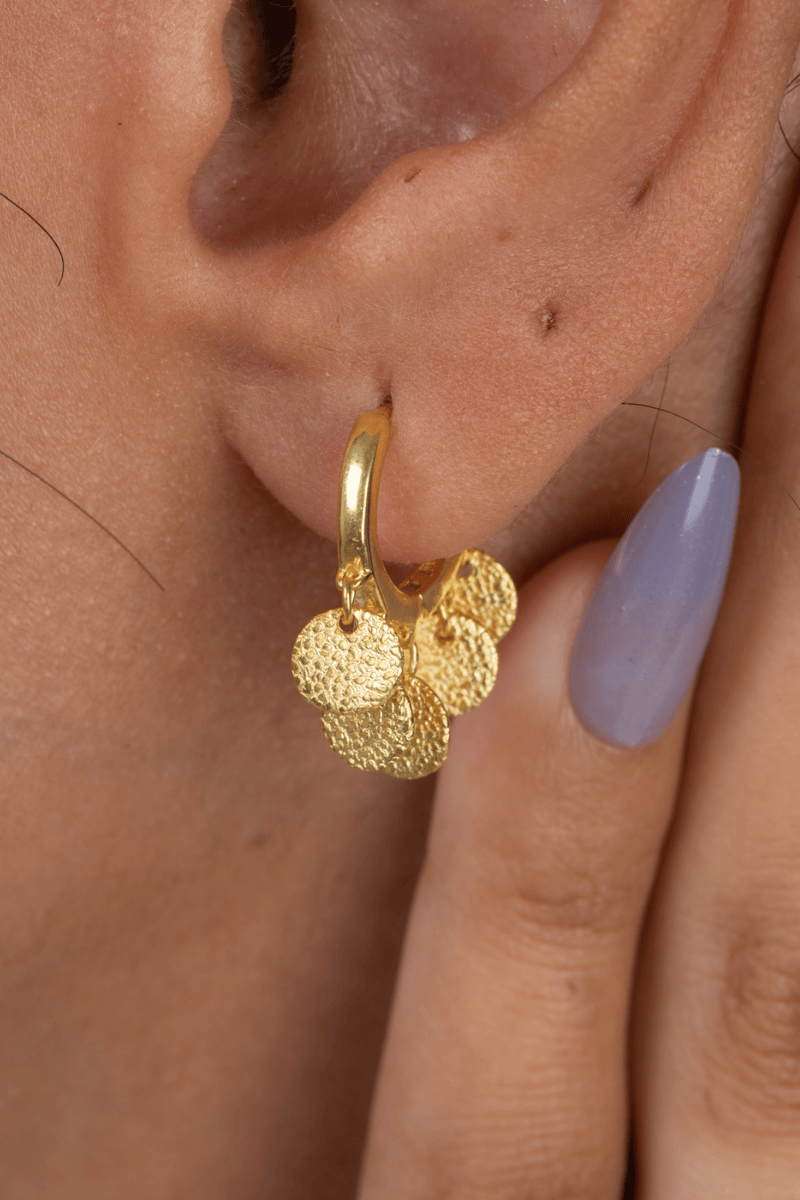 Barq Hoop Gold Plated Earring