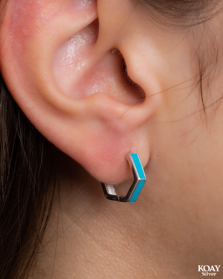 Turquoise Hoop Earring – KOAY Silver Store - Main Image