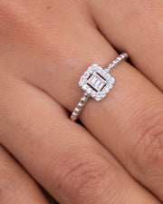 Zircon & Balls Diamond Ring