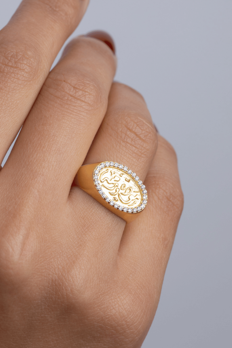 Zircon Mawada W Rahma Gold Plated Ring موده و رحمه