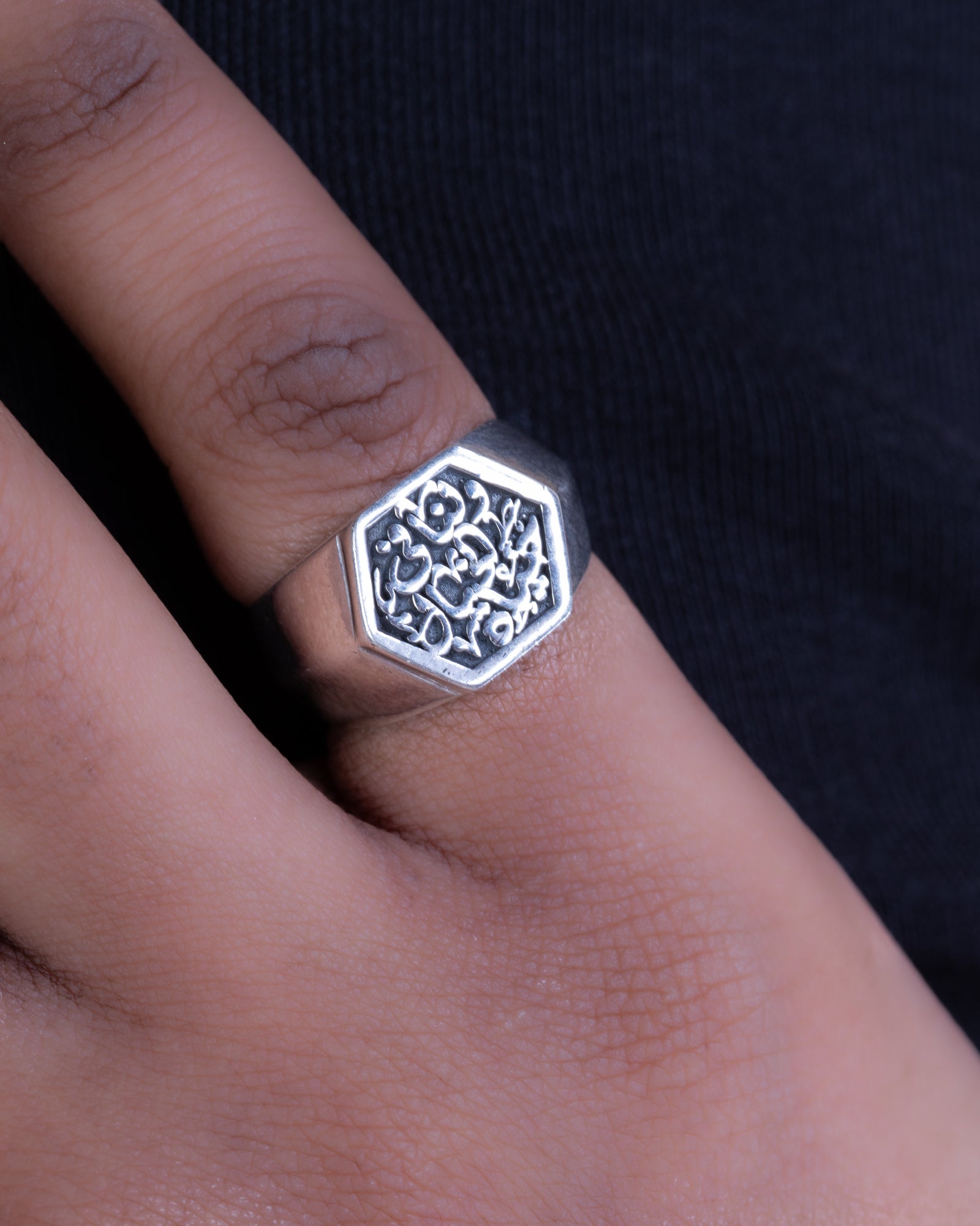 Hexagon Khayal (02) Pinky Ring