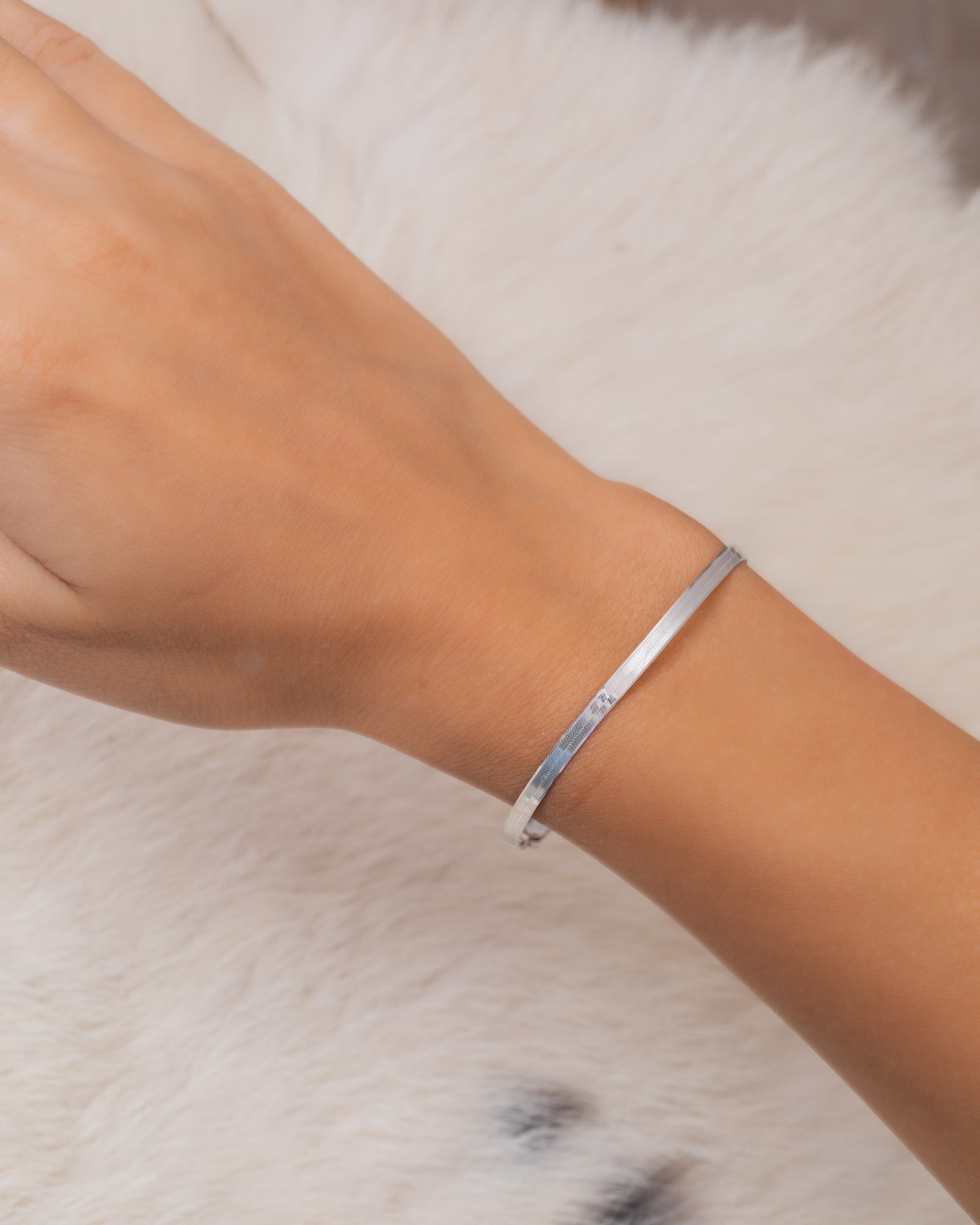 Herringbone Flat Snake Chain Bracelet