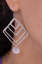 Plain Layerd Square Earring