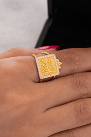Zircon Rose Ya Wadud Gold Plated Ring