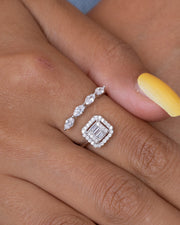Zircon Square & Ovals Ring