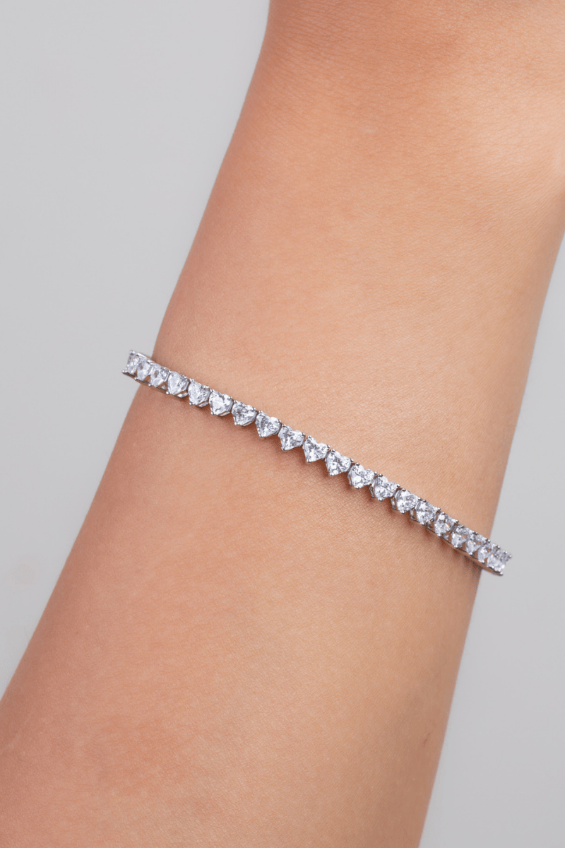 Zircon Tennis Heart (01) Bracelet