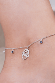Zircon Blue & Hand (01) Anklet
