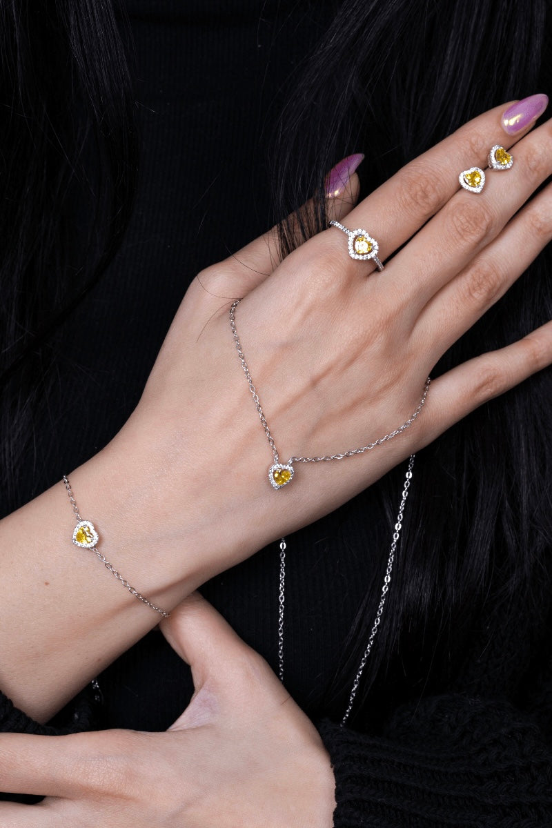 Zircon Yellow Heart Set