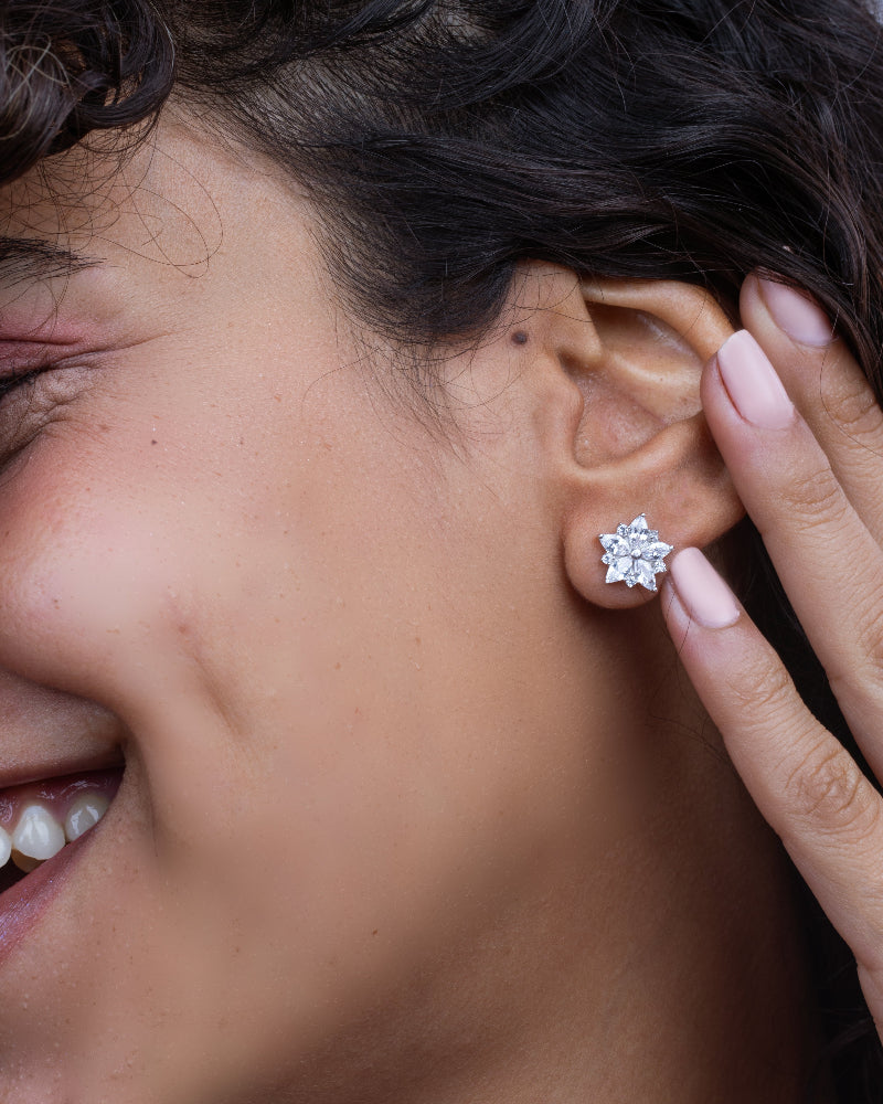 Zircon Flower (01) Earring