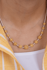 Balls & Circle Mix Gold Necklace