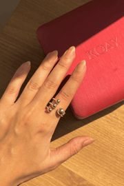 Plain Balls Triple Layer Ring