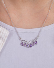 Zircon Ovals Purple Necklace