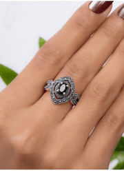 Vintage Royal Marcasite Black Ring