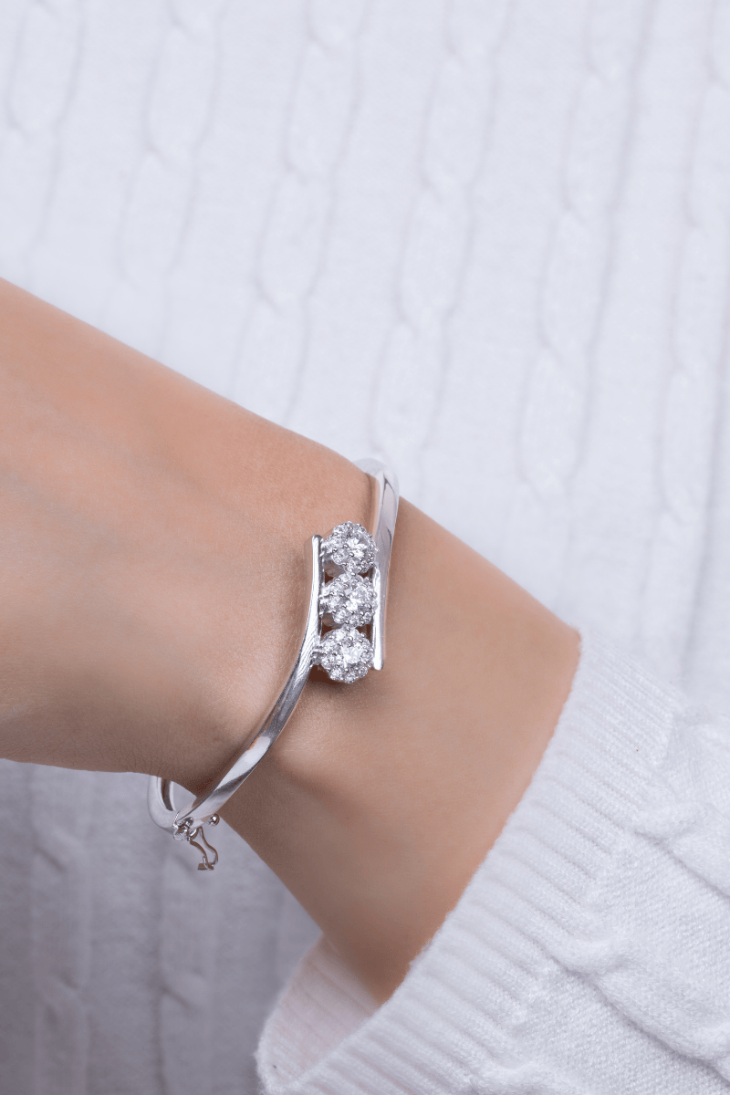Zircon Flowers Bangle