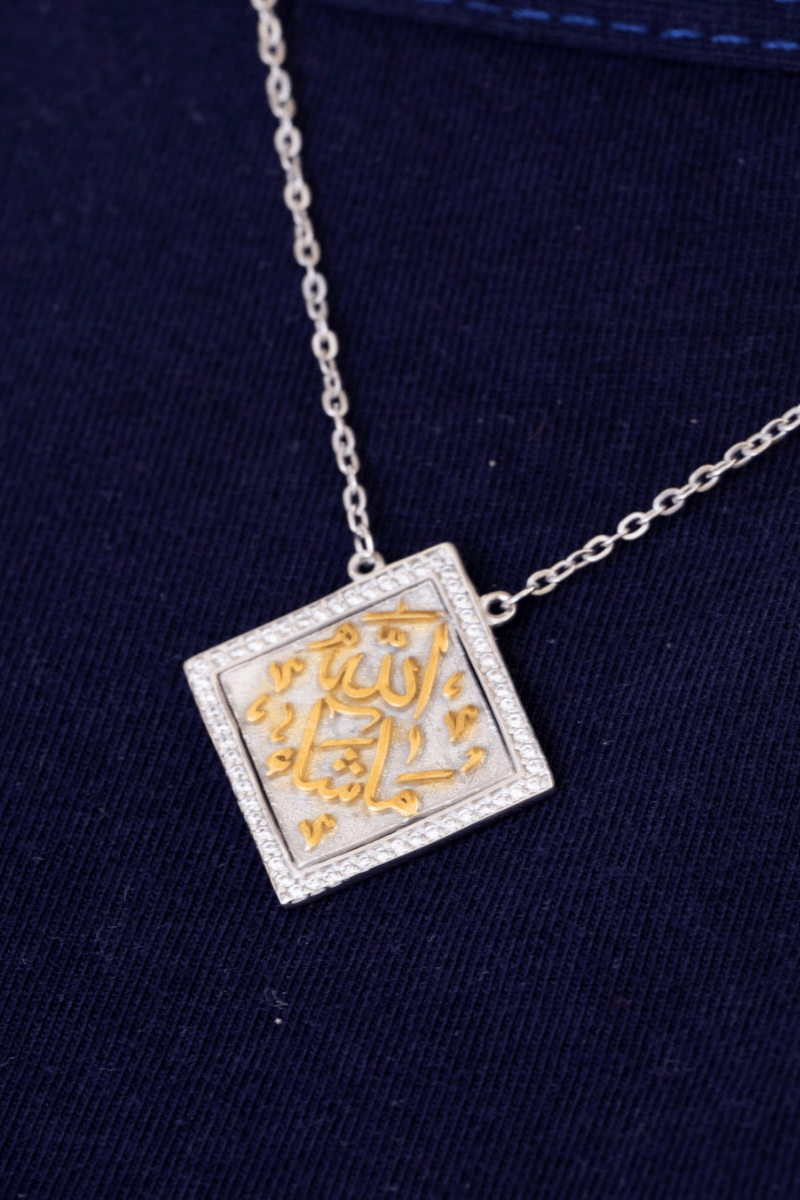 Zircon Mashallah Mix Gold Necklace