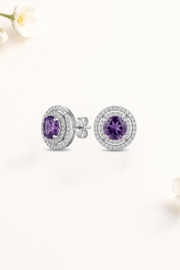 Zircon Circle Purple Earring