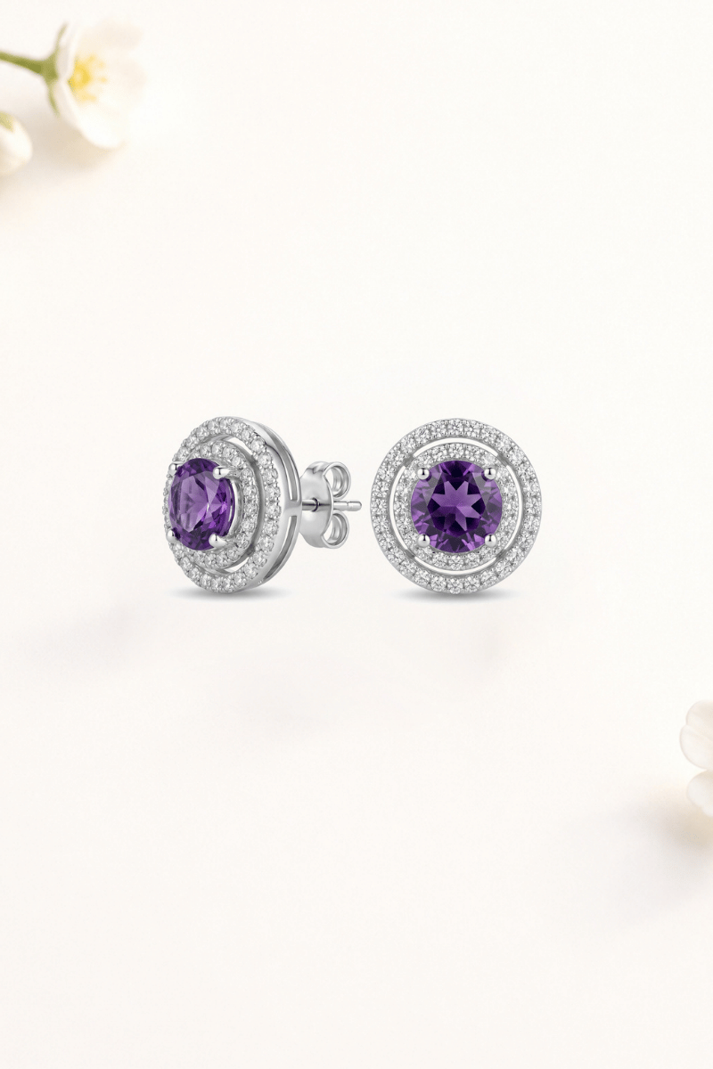 Zircon Circle Purple Earring