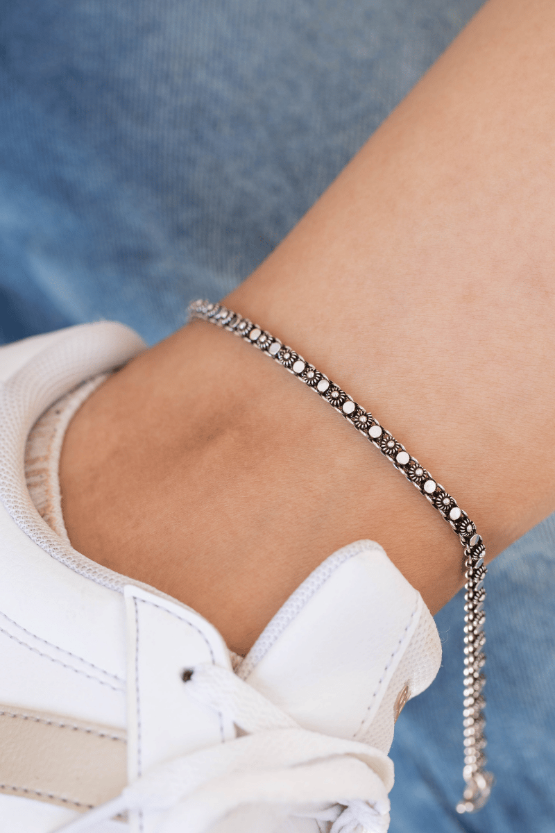 Flower & Circle Indian Anklet