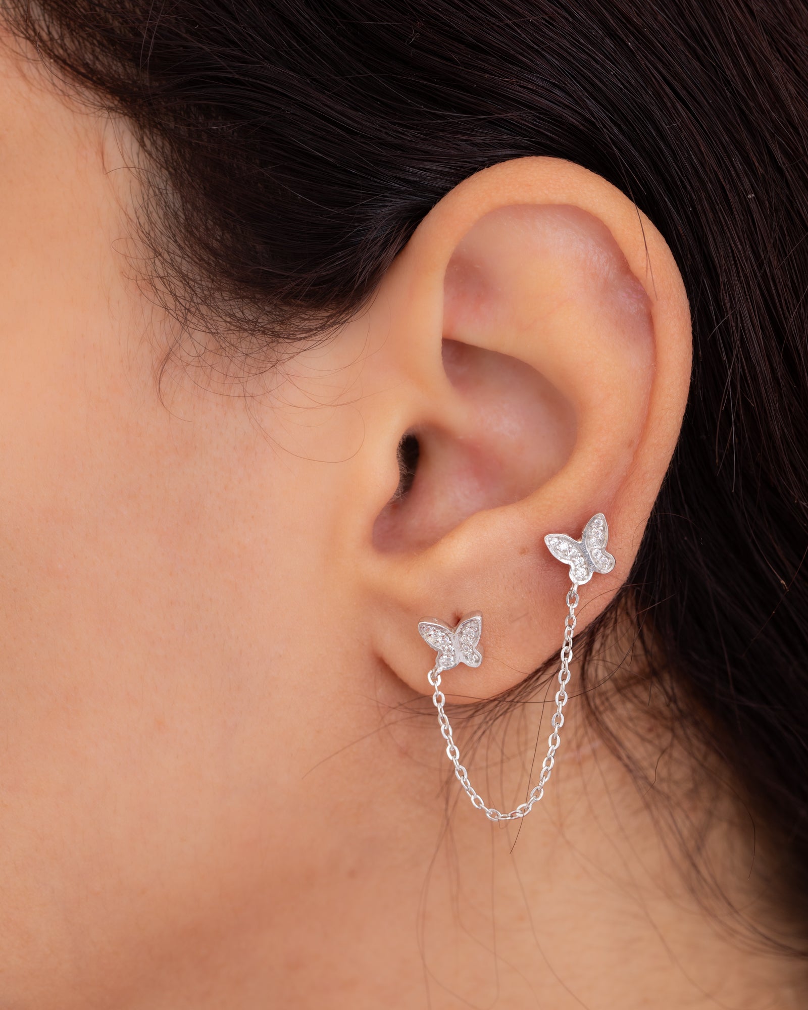 Zircon Double Butterfly Earring
