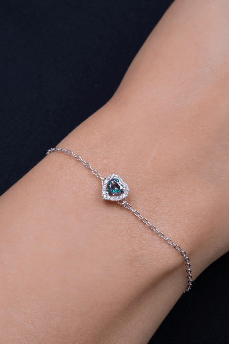 Zircon Purple Shades Heart Bracelet