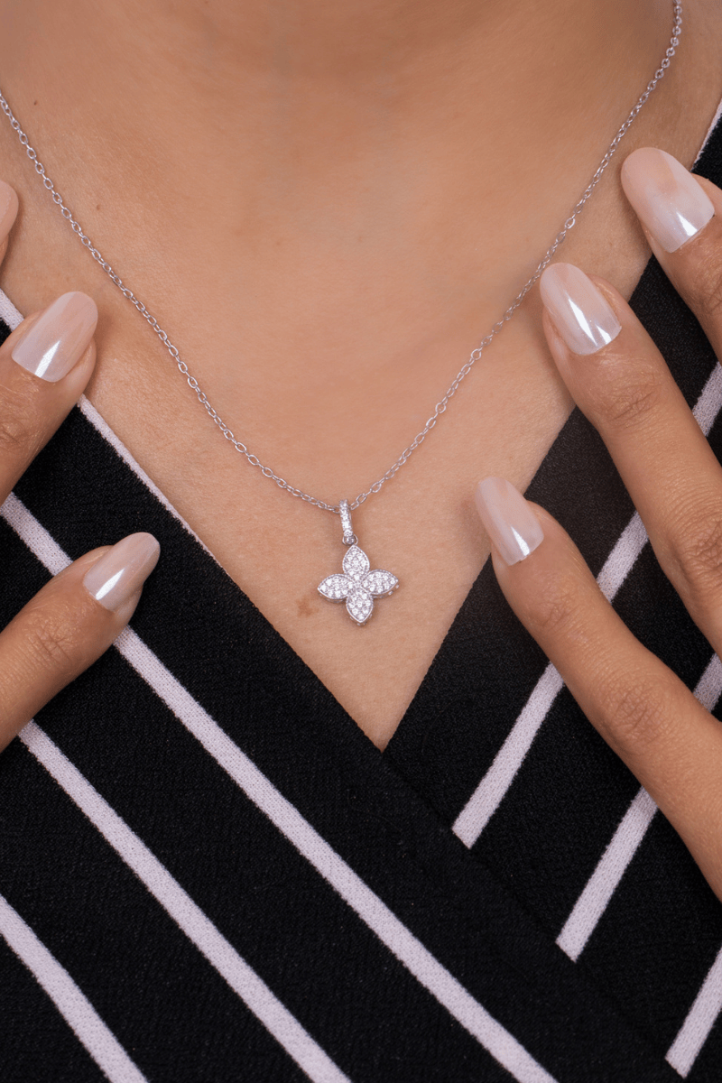 Zircon Flower (09) Necklace