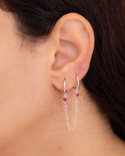 Zircon Chain Earcuff (Fuchia)