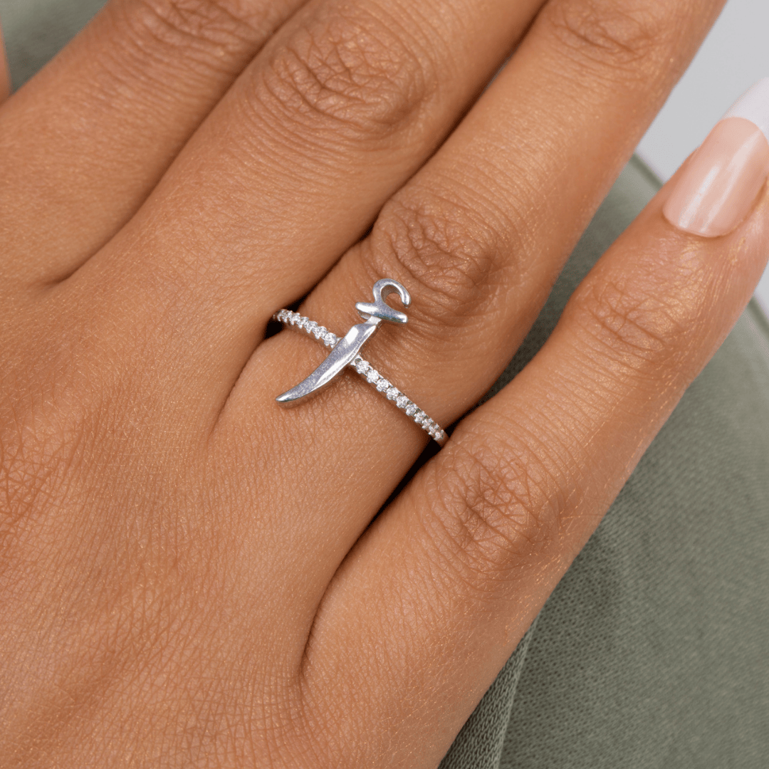 Zircon Letter Ring