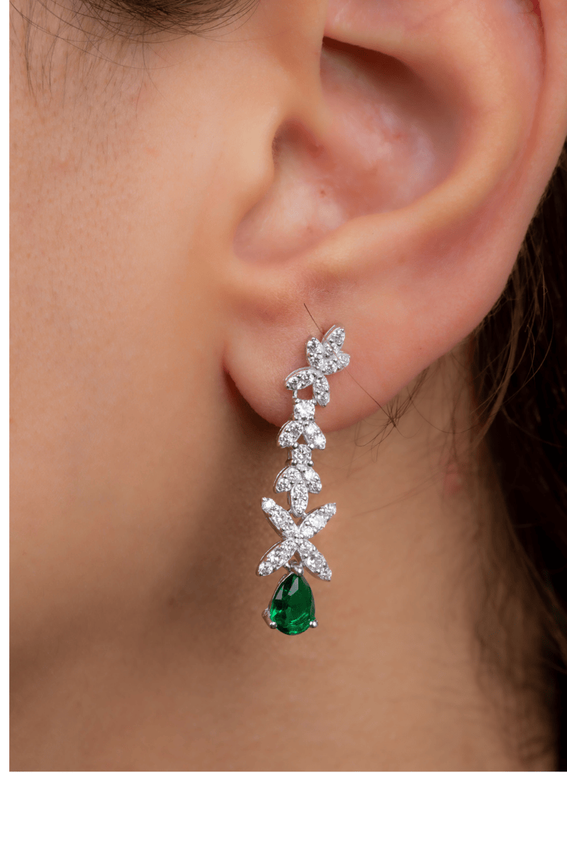 Zircon Oval (04) Green Earring