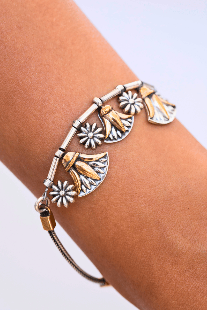 Lotus & Flower Rose Gold Bracelet
