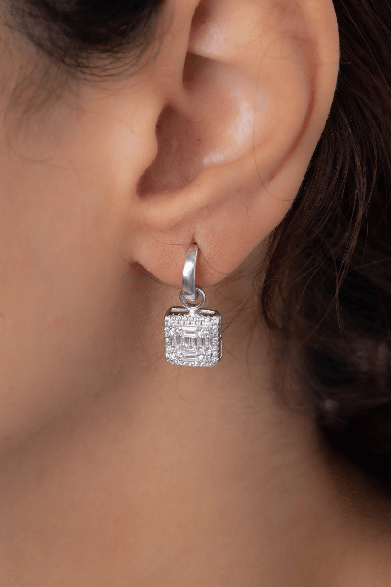Zircon Diamond (037) Hoop Earring