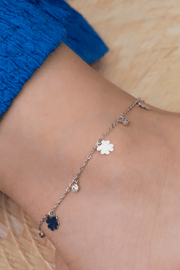 Zircon & Flower (02) Anklet