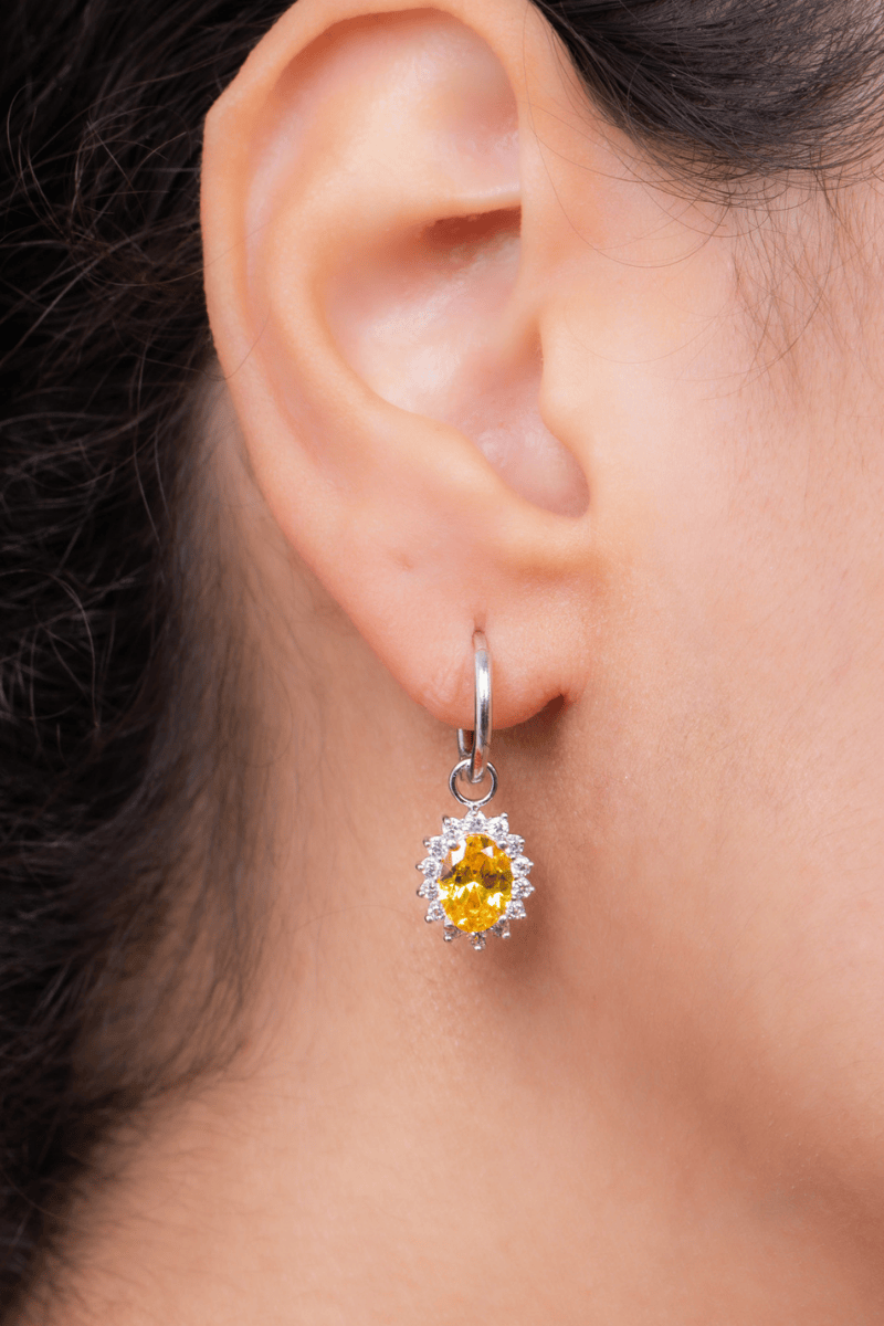 Zircon Yellow Hoop (033) Earring