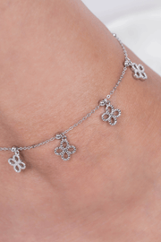 Plain Flower & Balls Anklet