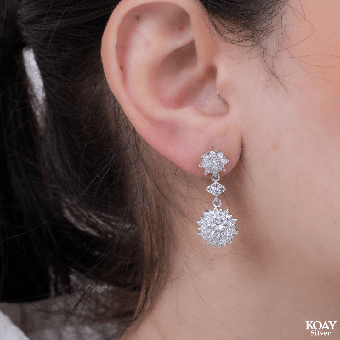 Zircon Flowers (01) Earring