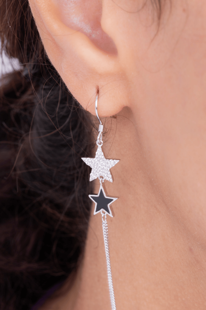 Zircon & Black Star (09) Earring