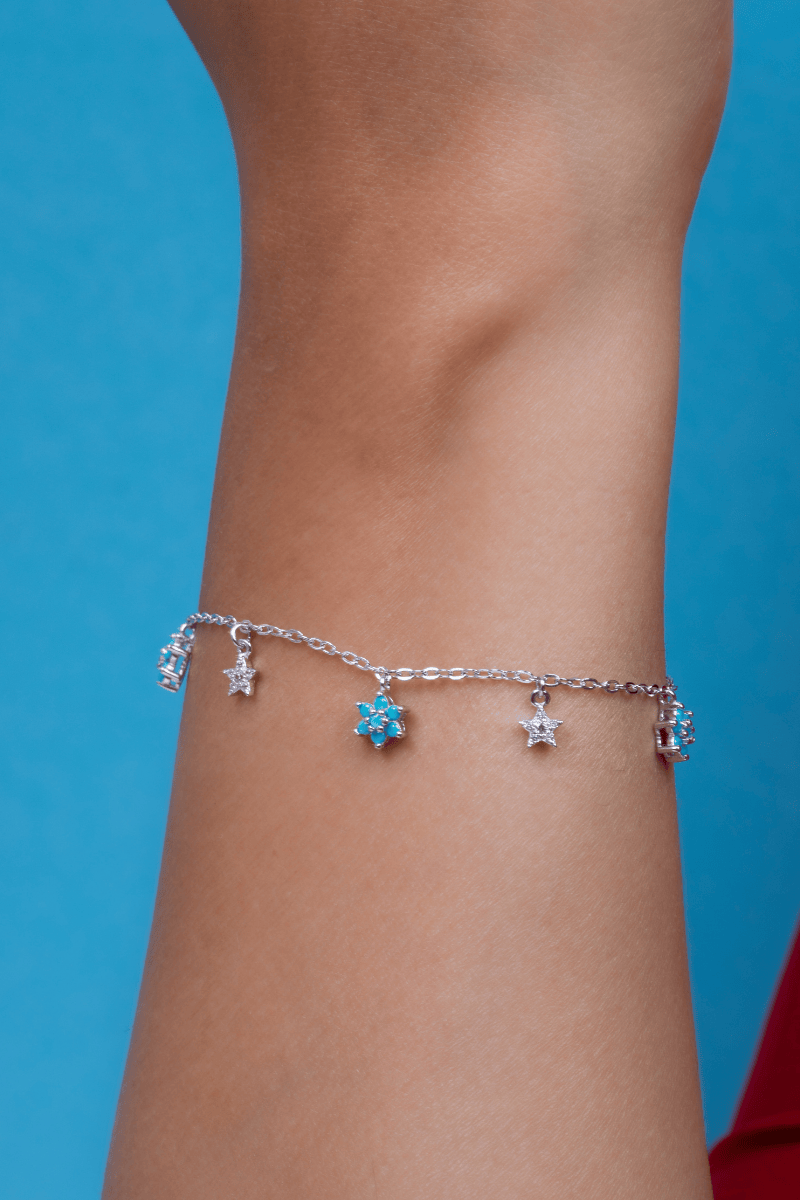 Turquoise Flower & Star Bracelet