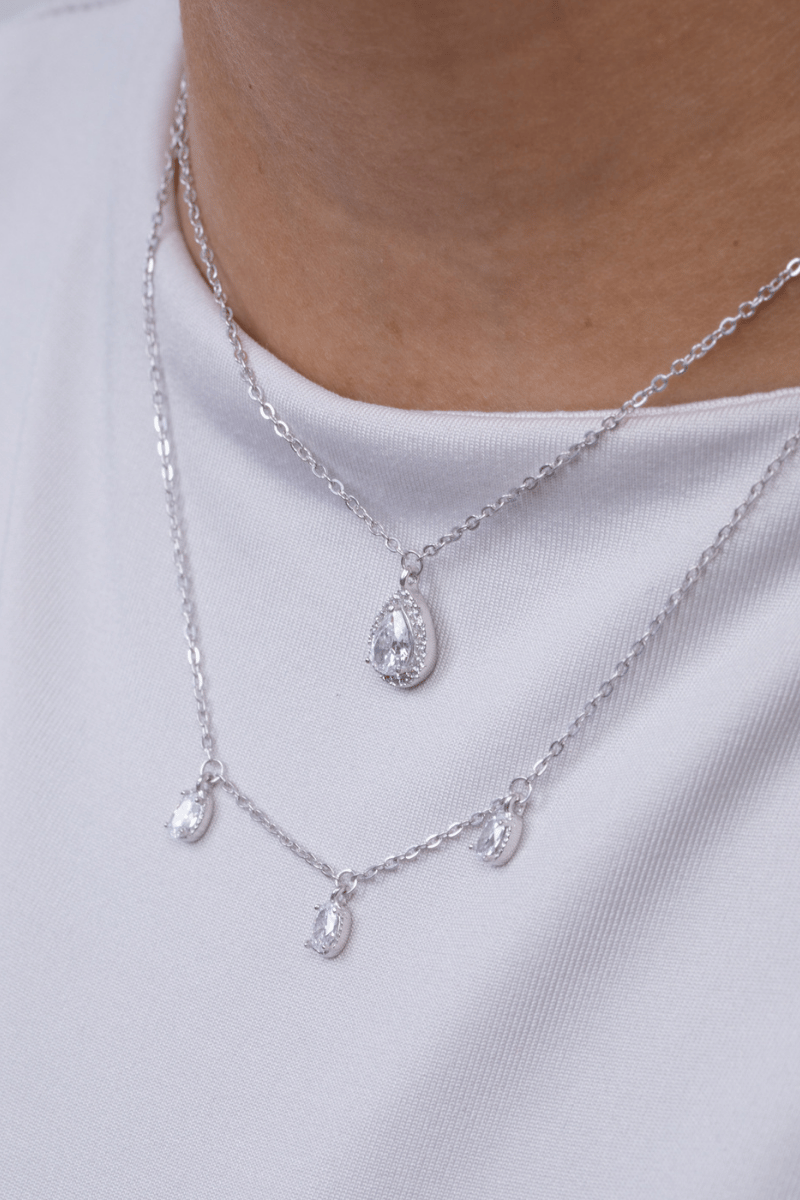 Zircon Oval Double layer (01) Necklace