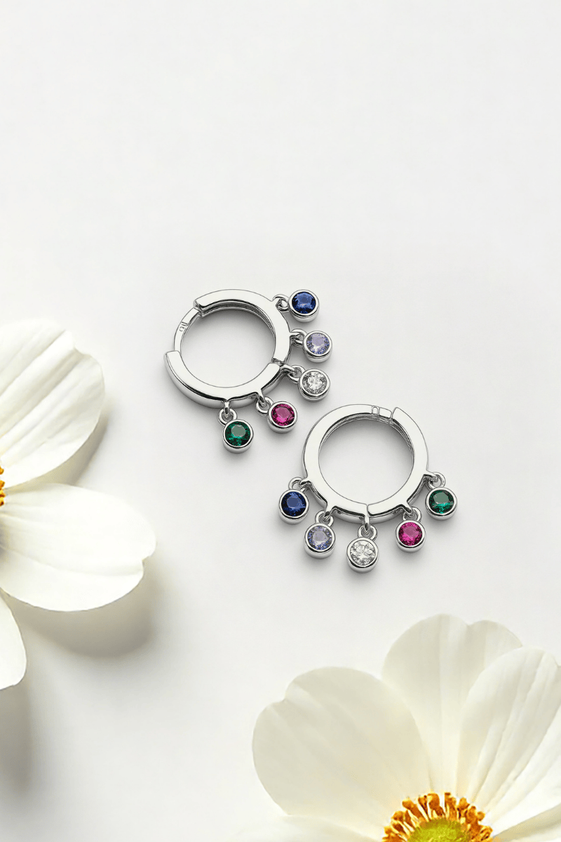 Colored Zircons Hoop