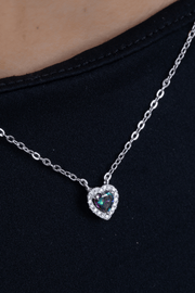 Zircon Purple Shades Heart Necklace