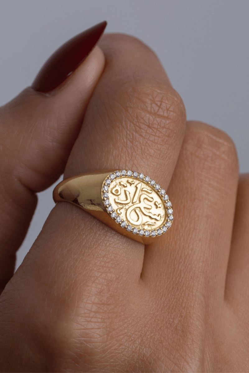 Zircon Sa3ada (02) Gold Plated Ring