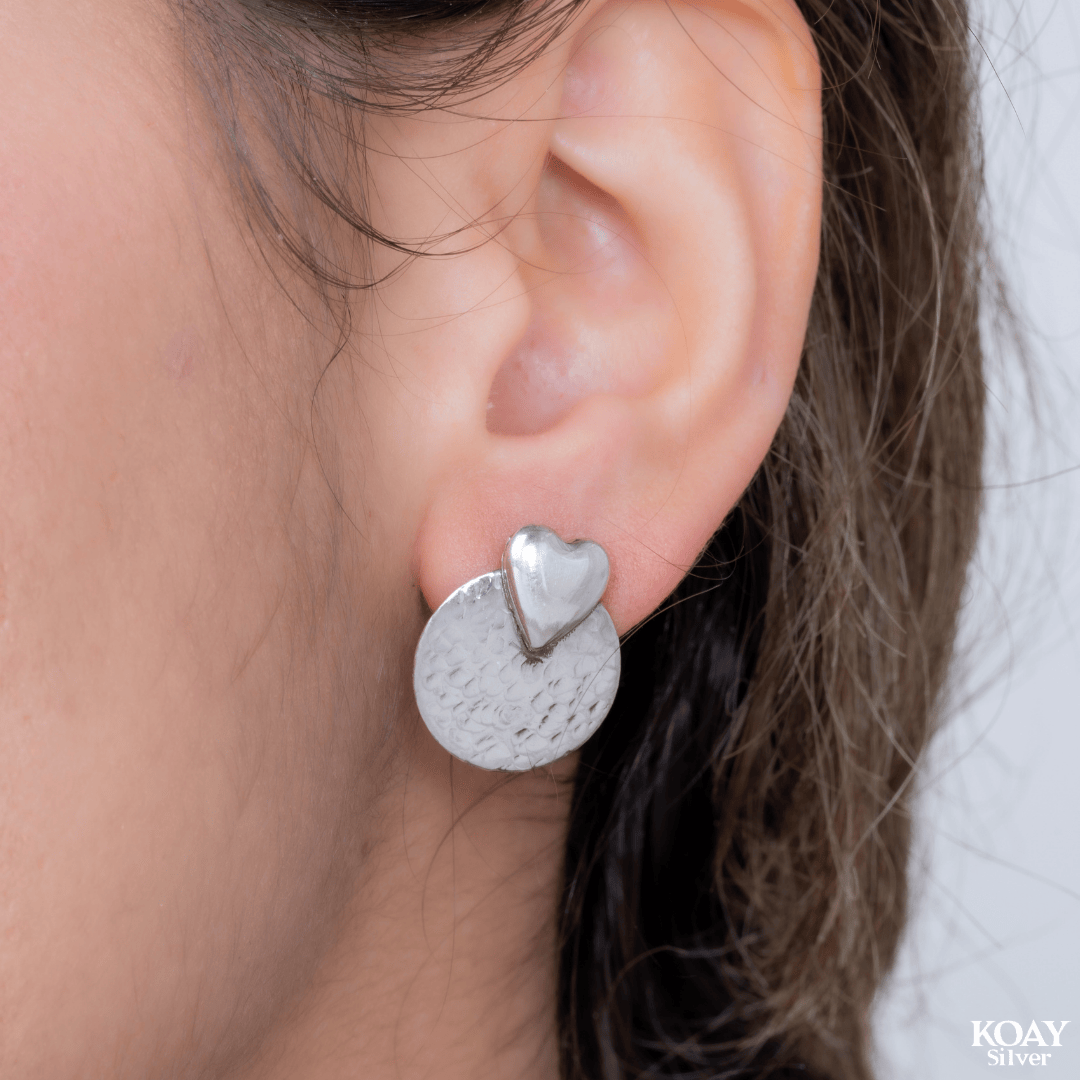 Circle & Heart Earring