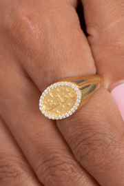 Zircon Ya Hafiz (01) Gold Plated Ring